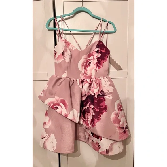 knee length dresses for ladies Lovely Floral Impressions Mini Dress main image 1